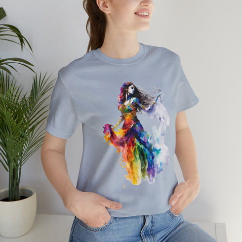 Rainbow Belly Dancer's Pose - Short Sleeve Tee